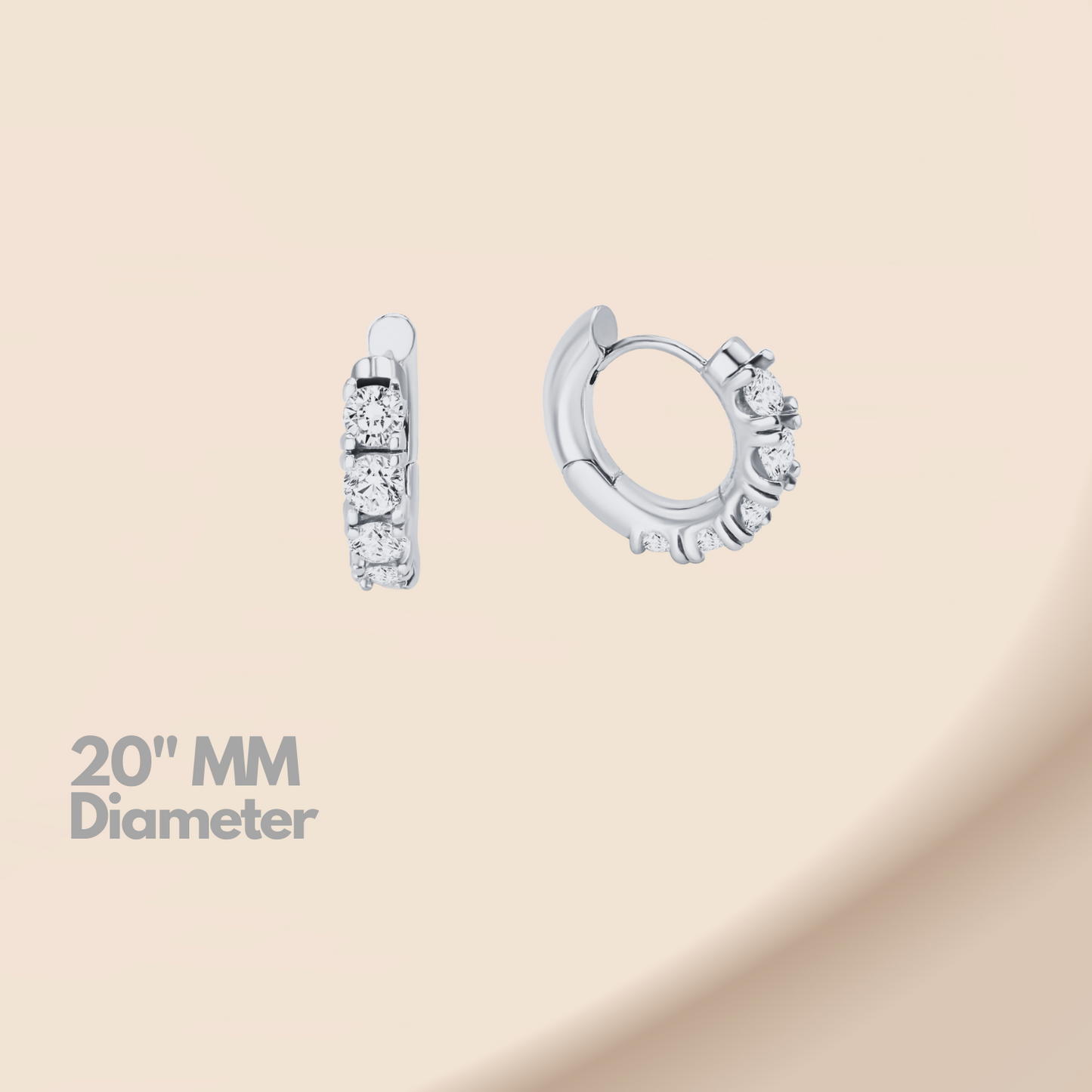 14K Gold Plated Cubic Zirconia Hoop Earrings| Lightweight Hoops| Small Huggie Hoops for Women