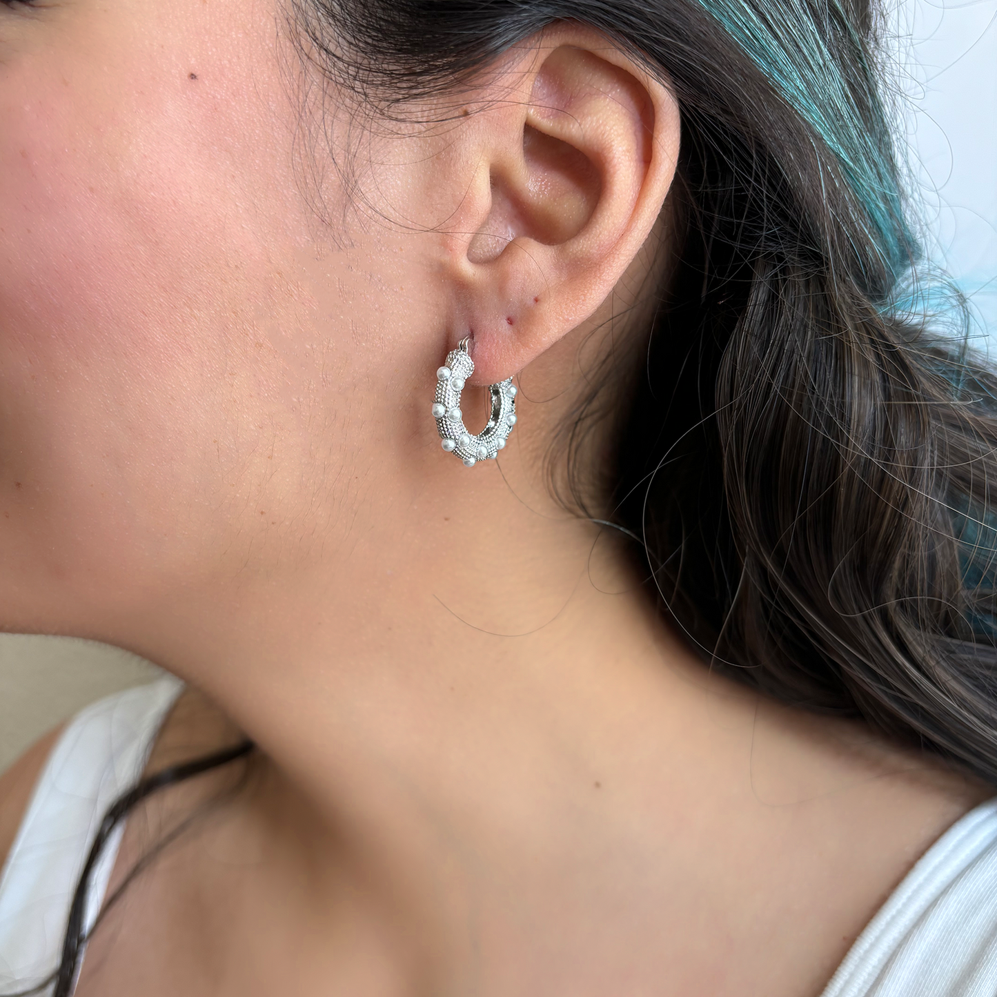 Pearl Hoop Earrings