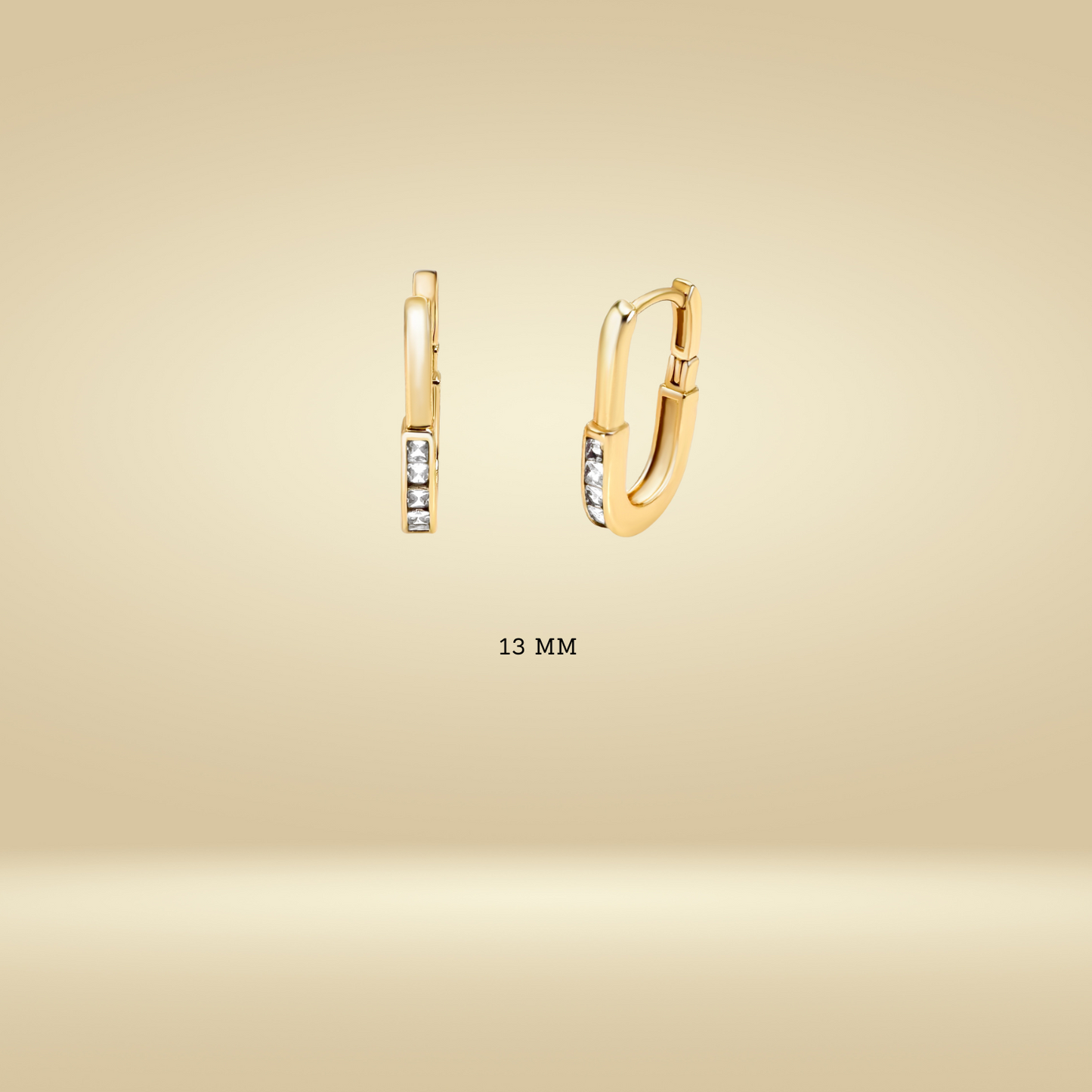 14K Gold Plated Sterling Silver Posts Hoop Earrings| U Shaped Hoops| Trendy Women's Earrings