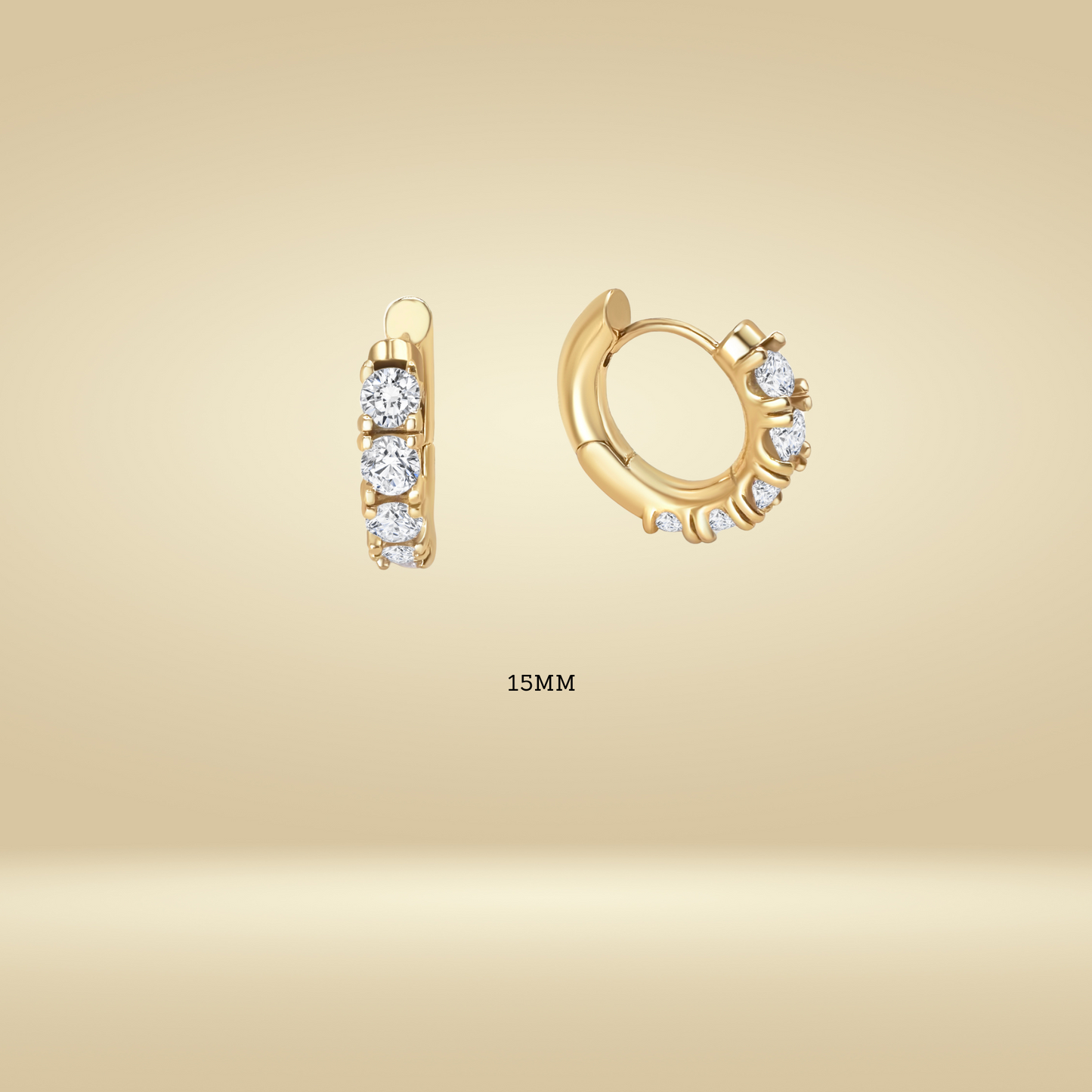 14K Gold Plated Cubic Zirconia Hoop Earrings| Lightweight Hoops| Small Huggie Hoops for Women