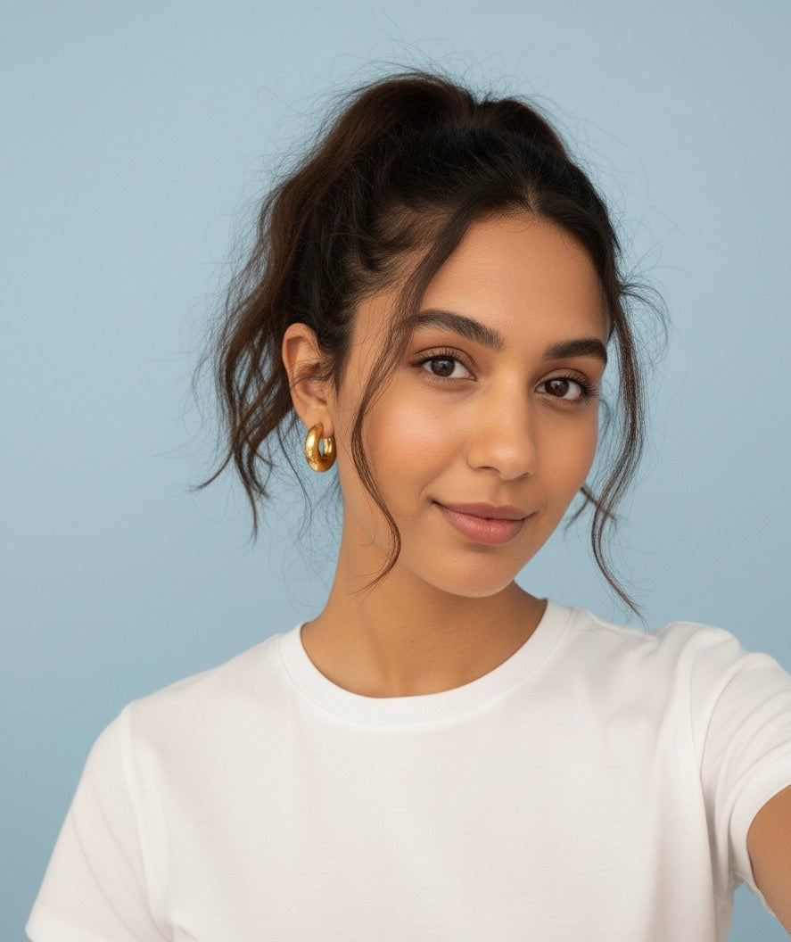 14K Gold Plated Chunky Hoops