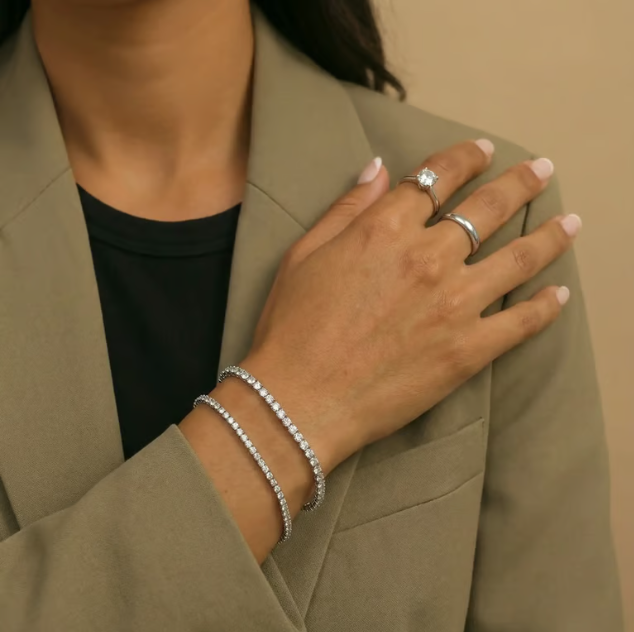 Adjustable Tennis Bracelets Duo Set
