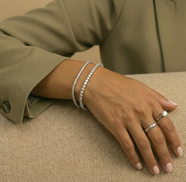 Adjustable Tennis Bracelets Duo Set
