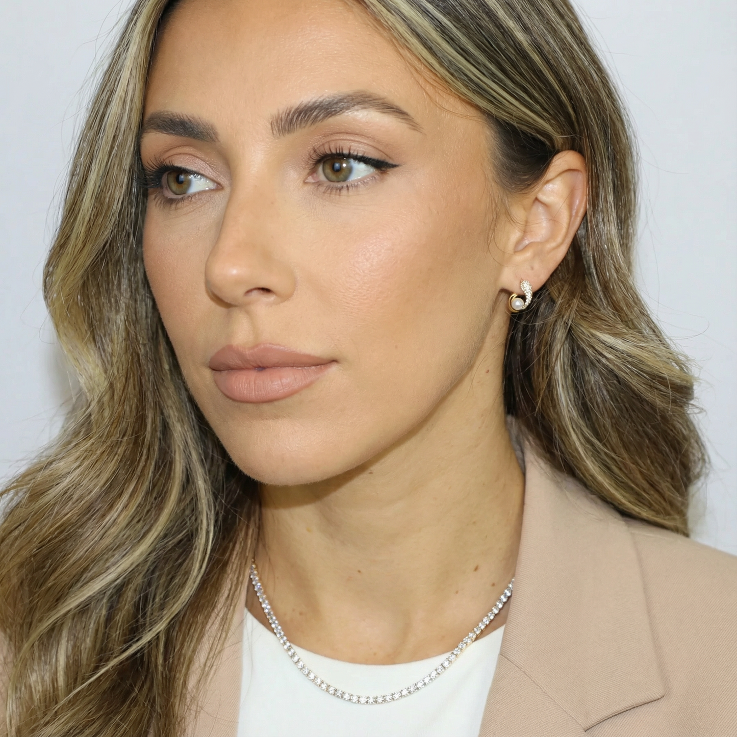 Pearl Pavé Studs